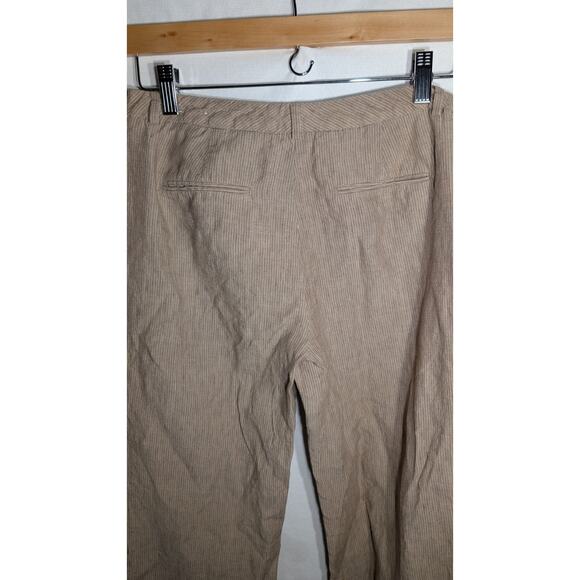 Coldwater Creek Womens Natural Fit Striped Linen Bootcut Pants Sz 8P Taupe - Picture 5 of 7
